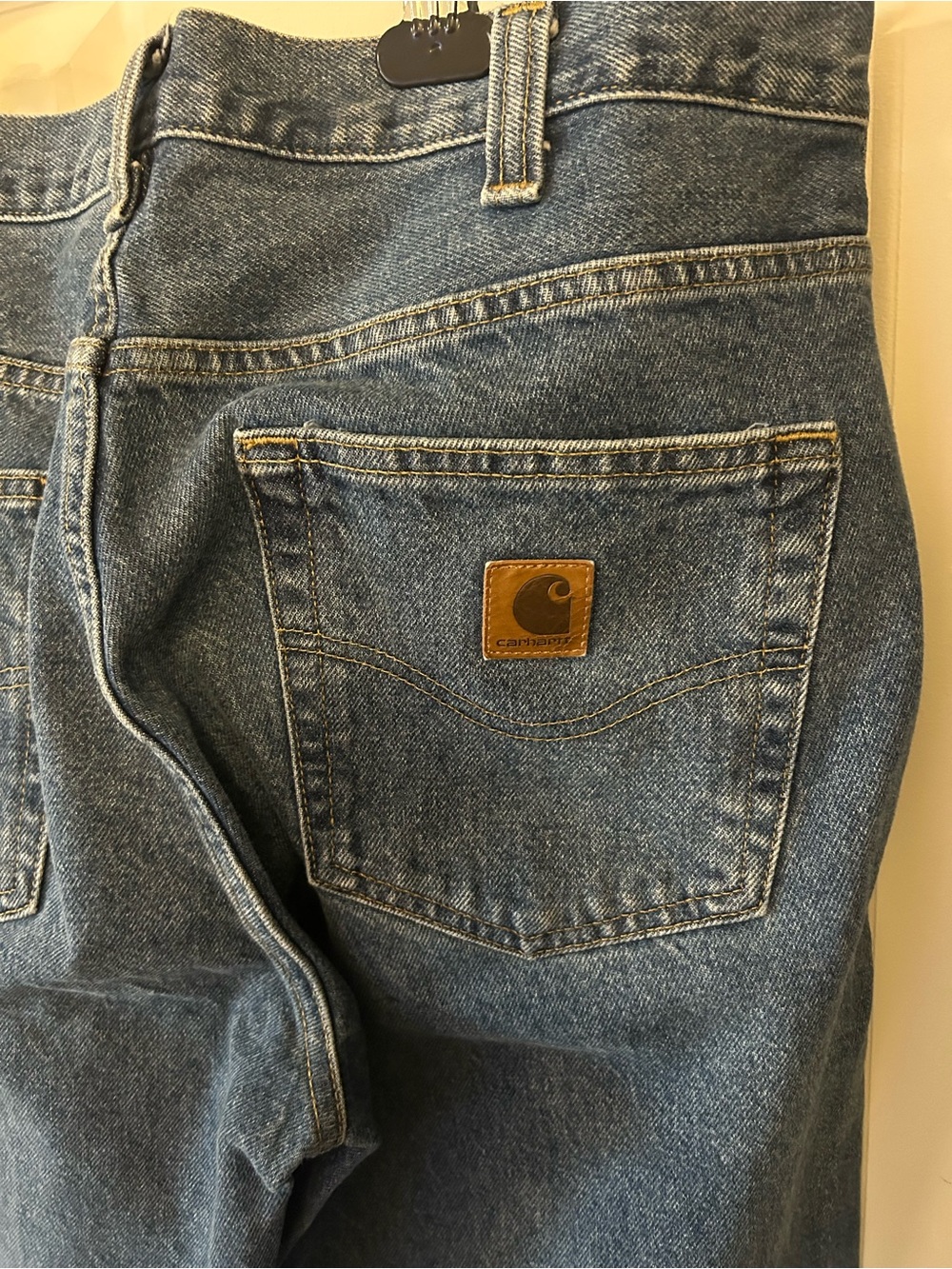 Carhartt Men's Loose Fit Straight Leg Jeans 35x34 Blue Wash 100066-484